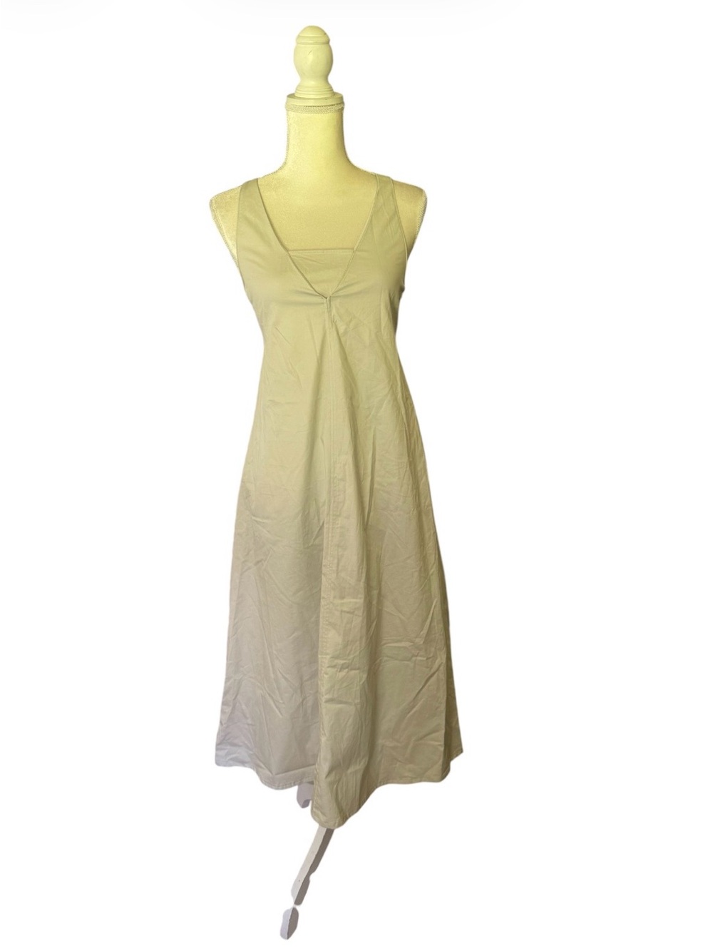 Zara Pale Yellow Sleeveless V-Neck Maxi Dress